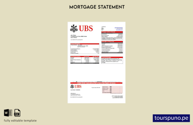 listo para imprimir declaración de hipoteca de Mónaco UBS (Mónaco) plantilla en 